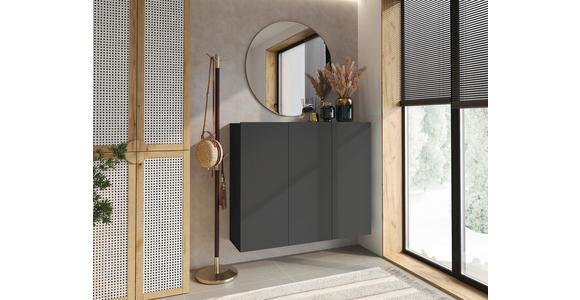 HÄNGESCHUHSCHRANK Anthrazit - Anthrazit, Design, Holzwerkstoff (120/100/34cm) - Hom`in