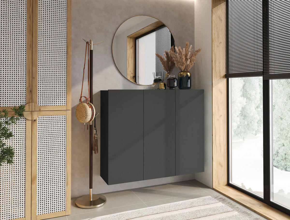 HÄNGESCHUHSCHRANK Anthrazit  - Anthrazit, Design, Holzwerkstoff (120/100/34cm) - Hom`in