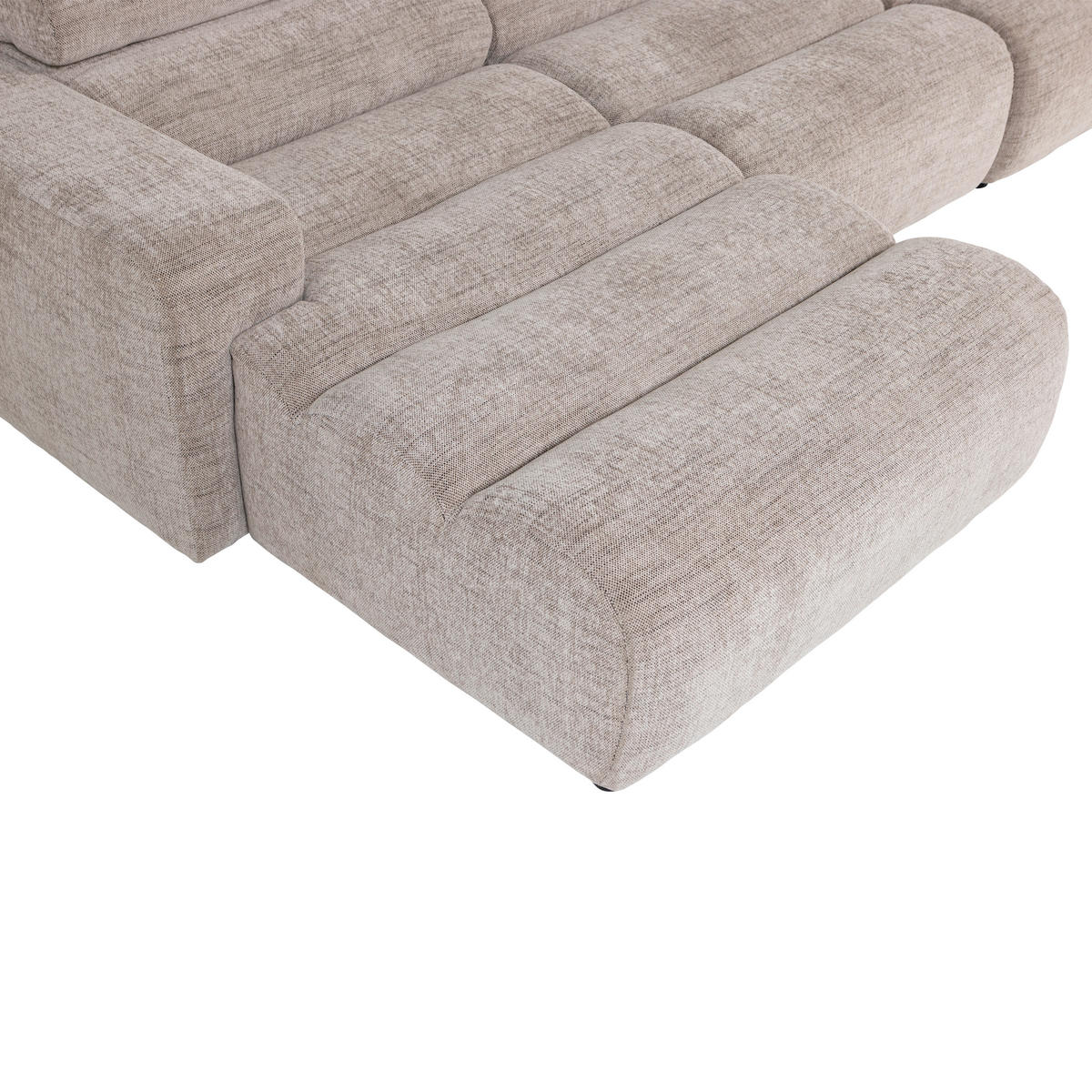 ECKSOFA Novi Naturfarben Webstoff  - Schwarz/Naturfarben, Design, Kunststoff/Textil (173/300cm) - Livetastic