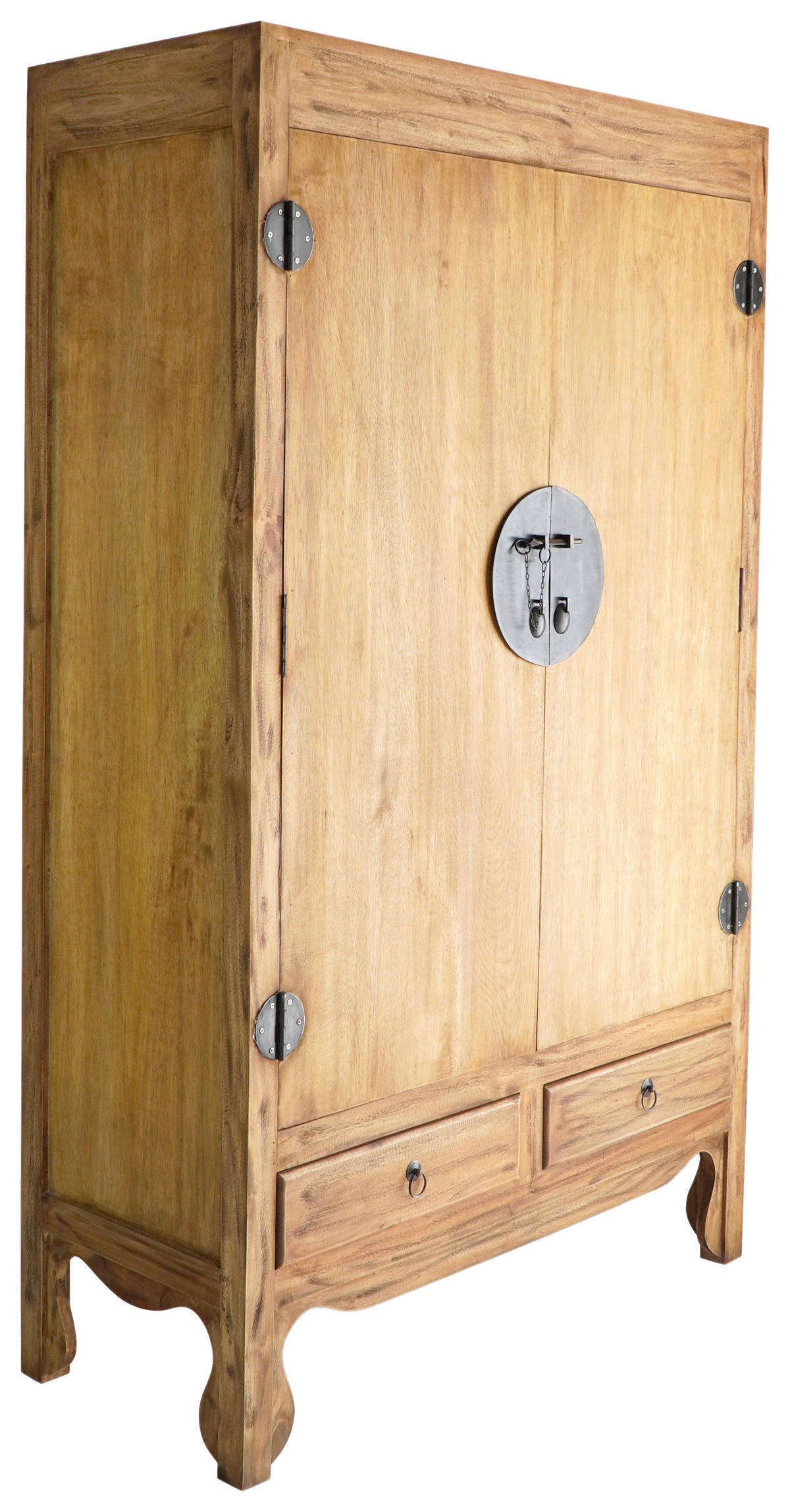 HOCHZEITSSCHRANK in massiv Mahagoni Naturfarben  - Schwarz/Naturfarben, LIFESTYLE, Holz/Metall (105/175/45cm) - Landscape
