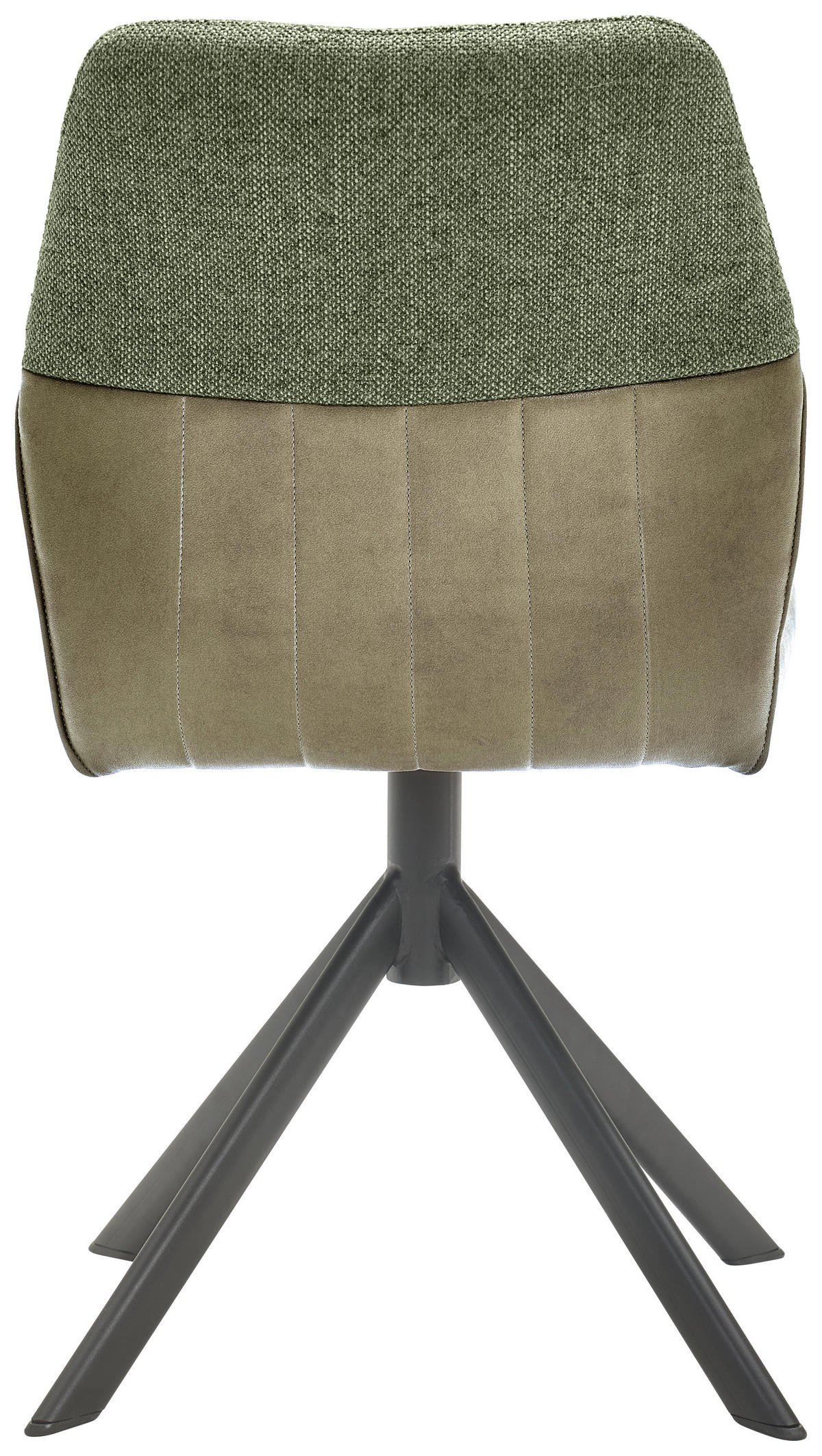 STUHL  in Lederlook, Webstoff  - Schwarz/Olivgrün, Konventionell, Textil/Metall (49,5/87/62,5cm) - Valdera