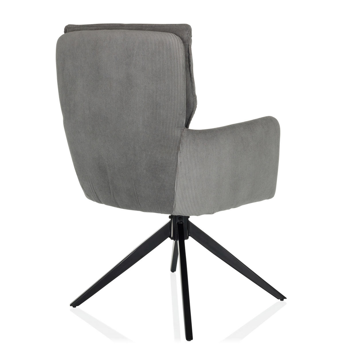 ARMLEHNSTUHL  in Cord  - Schwarz/Grau, MODERN, Textil/Metall (58/94/60cm) - MID.YOU