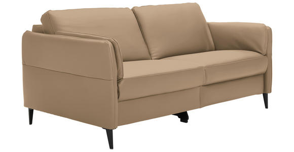 3-SITZER-SOFA in Leder Hellbraun  - Hellbraun/Schwarz, Design, Leder/Metall (190/84/99cm) - Dieter Knoll