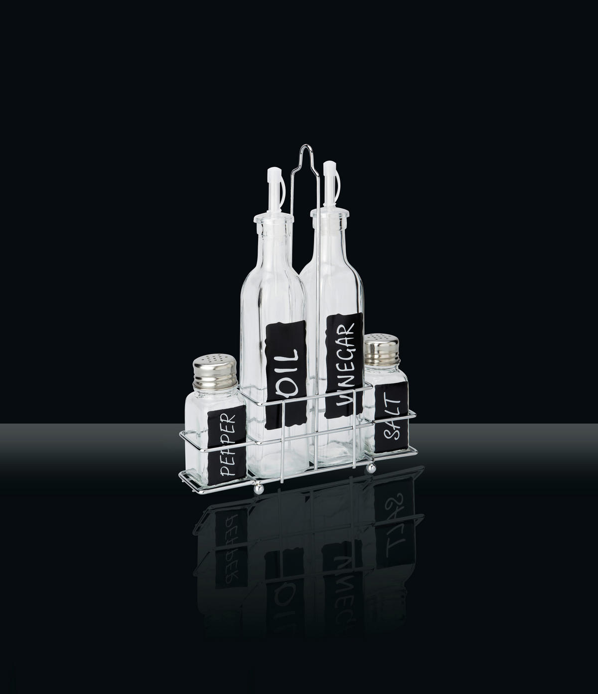 MENAGE-SET 5-teilig  - Klar, Basics, Glas/Kunststoff - Homeware Profession.