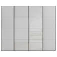 SCHWEBETÜRENSCHRANK 271/223/68 cm 4-türig Grau  - Chromfarben/Grau, KONVENTIONELL, Glas/Holzwerkstoff (271/223/68cm) - Novel