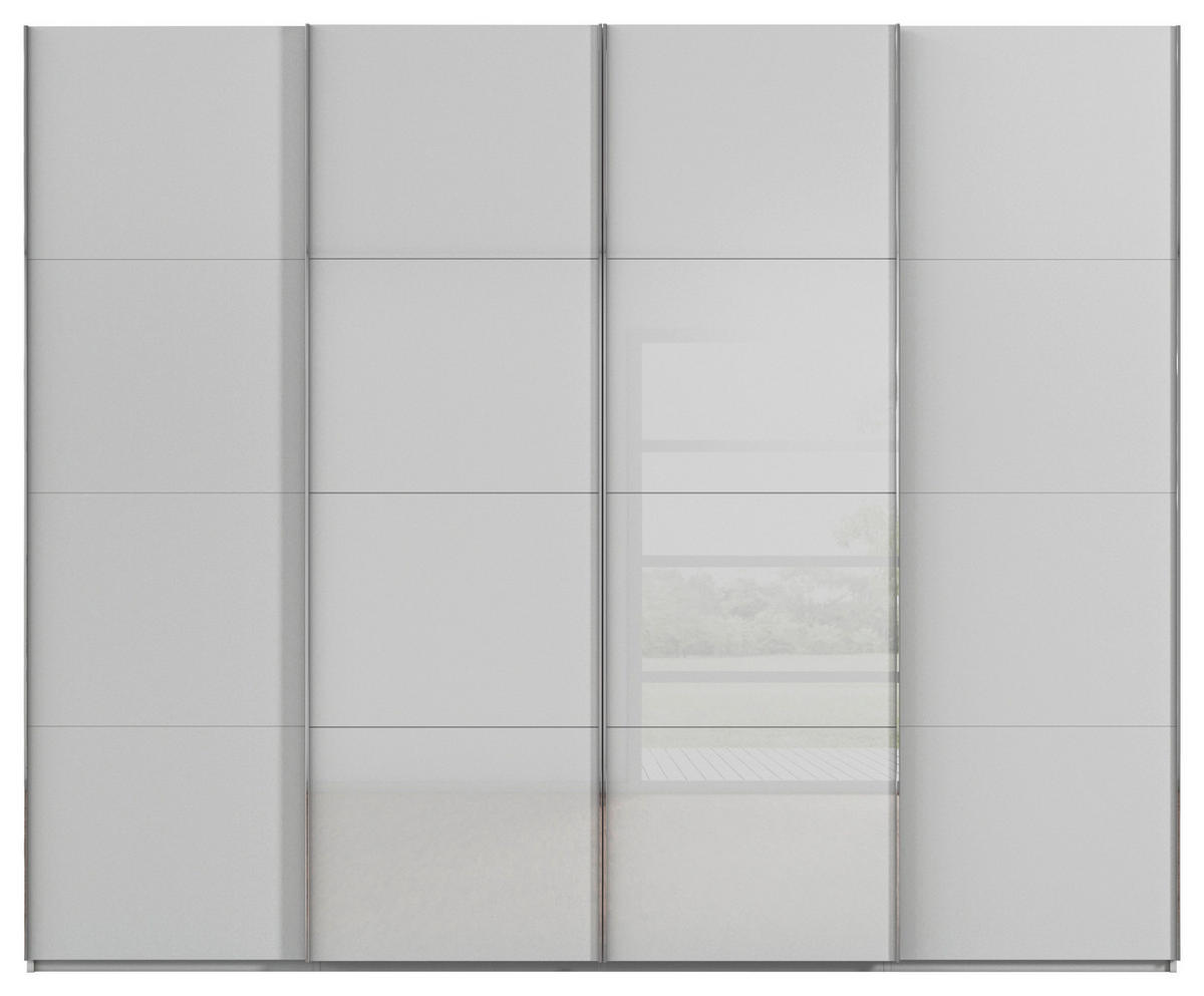 SCHWEBETÜRENSCHRANK 271/223/68 cm 4-türig Grau  - Chromfarben/Grau, KONVENTIONELL, Glas/Holzwerkstoff (271/223/68cm) - Novel