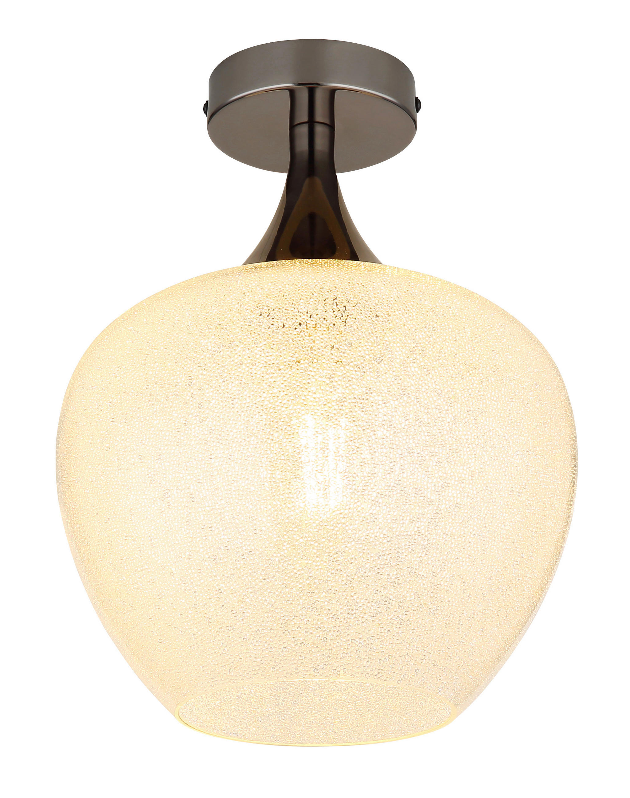 TAKLAMPA 24/32 cm - klar/svart, Klassisk, metall/glas (24/32cm) - Globo