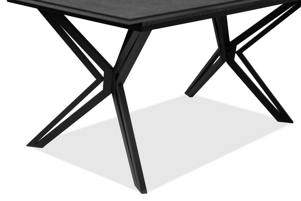 ESSTISCH Schwarz rechteckig  ausziehbar  - Schwarz, MODERN, Holzwerkstoff/Metall (160/90/76cm) - MID.YOU