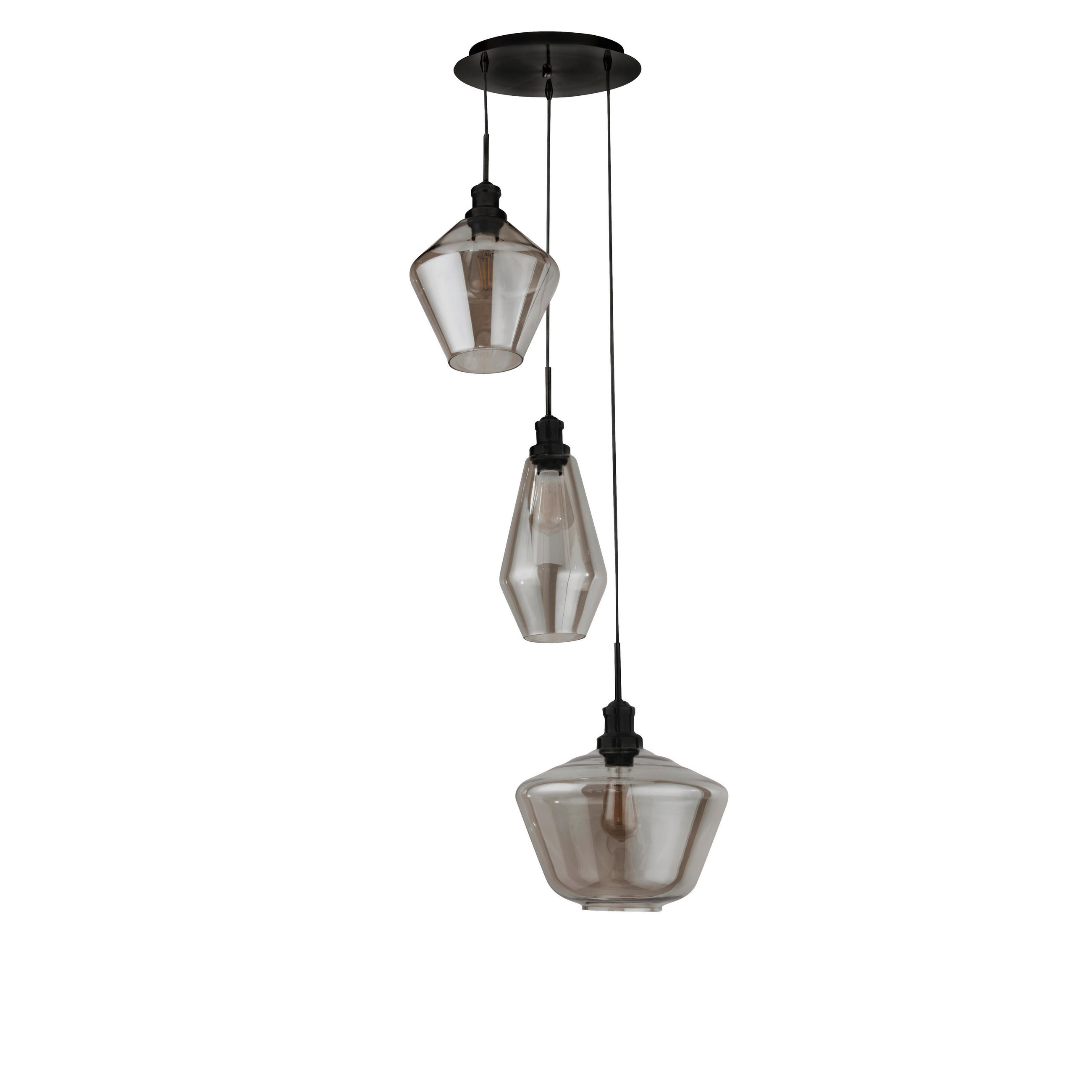 Searchlight Hängeleuchte Mia Schwarz 150 cm