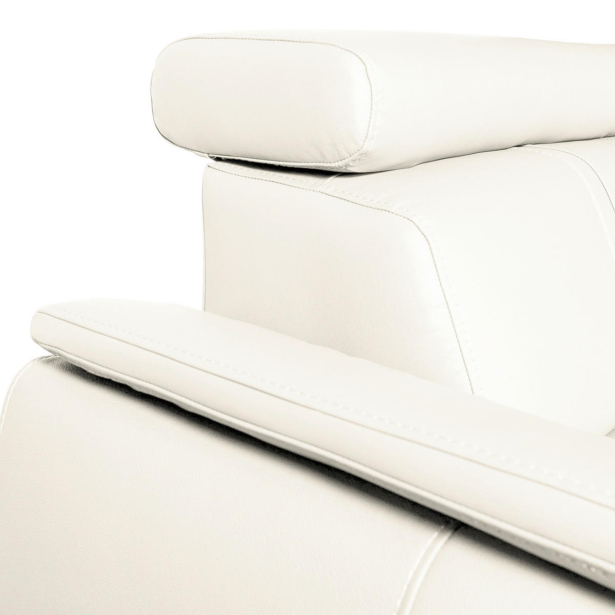 ECKSOFA Weiß Echtleder  - Wengefarben/Weiß, Design, Leder/Holz (265/211cm) - Livetastic