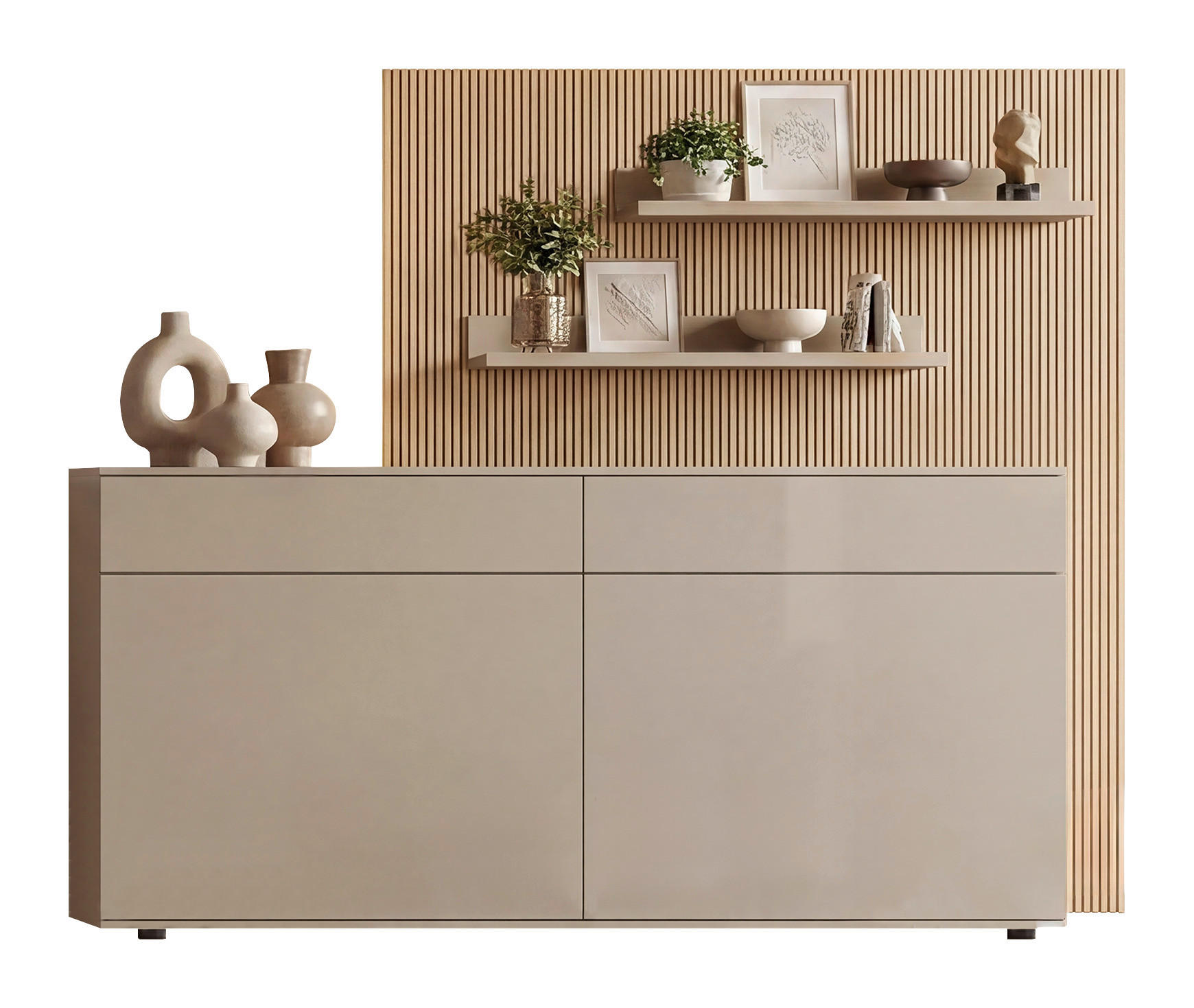 SIDEBOARD  180/170/49,2 cm 2 Schublade(n)  - Eichefarben/Schwarz, Design, Holz/Holzwerkstoff (180/170/49,2cm) - Invivus