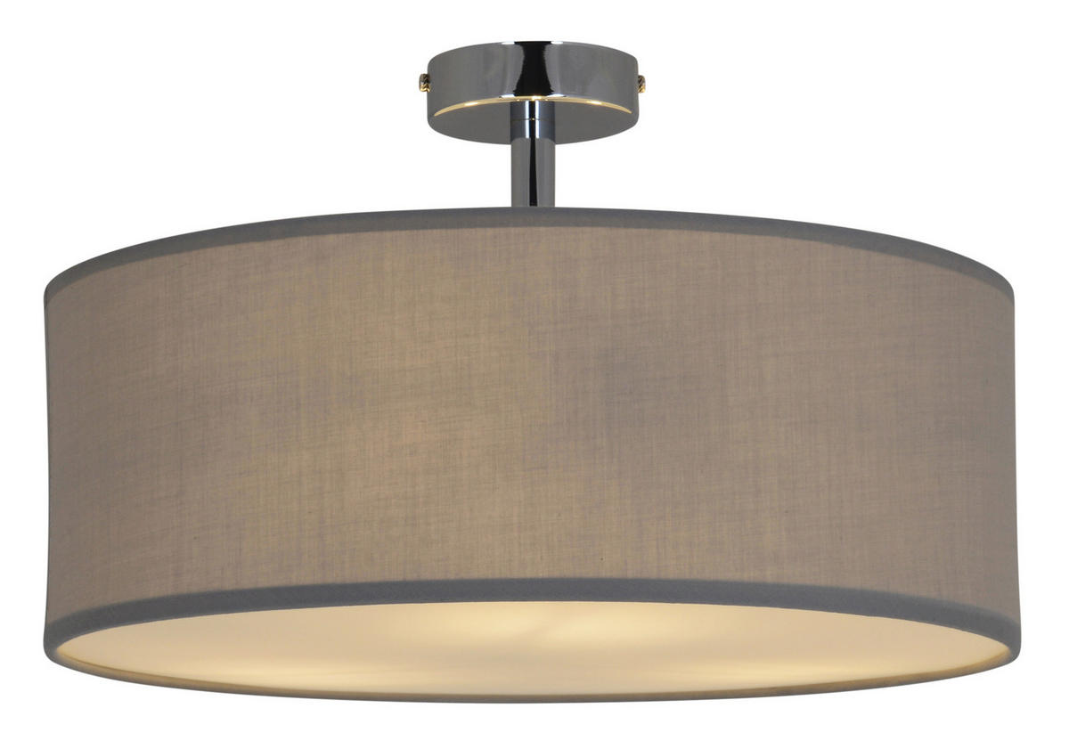 DECKENLEUCHTE 40/24 cm   - Grau, Design, Textil/Metall (40/24cm) - Näve