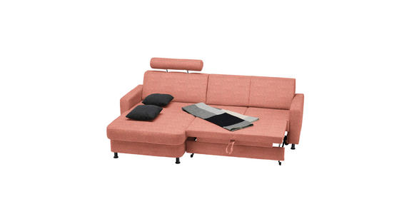 ECKSOFA in Webstoff Koralle  - Koralle/Schwarz, Design, Kunststoff/Textil (165/257cm) - Xora