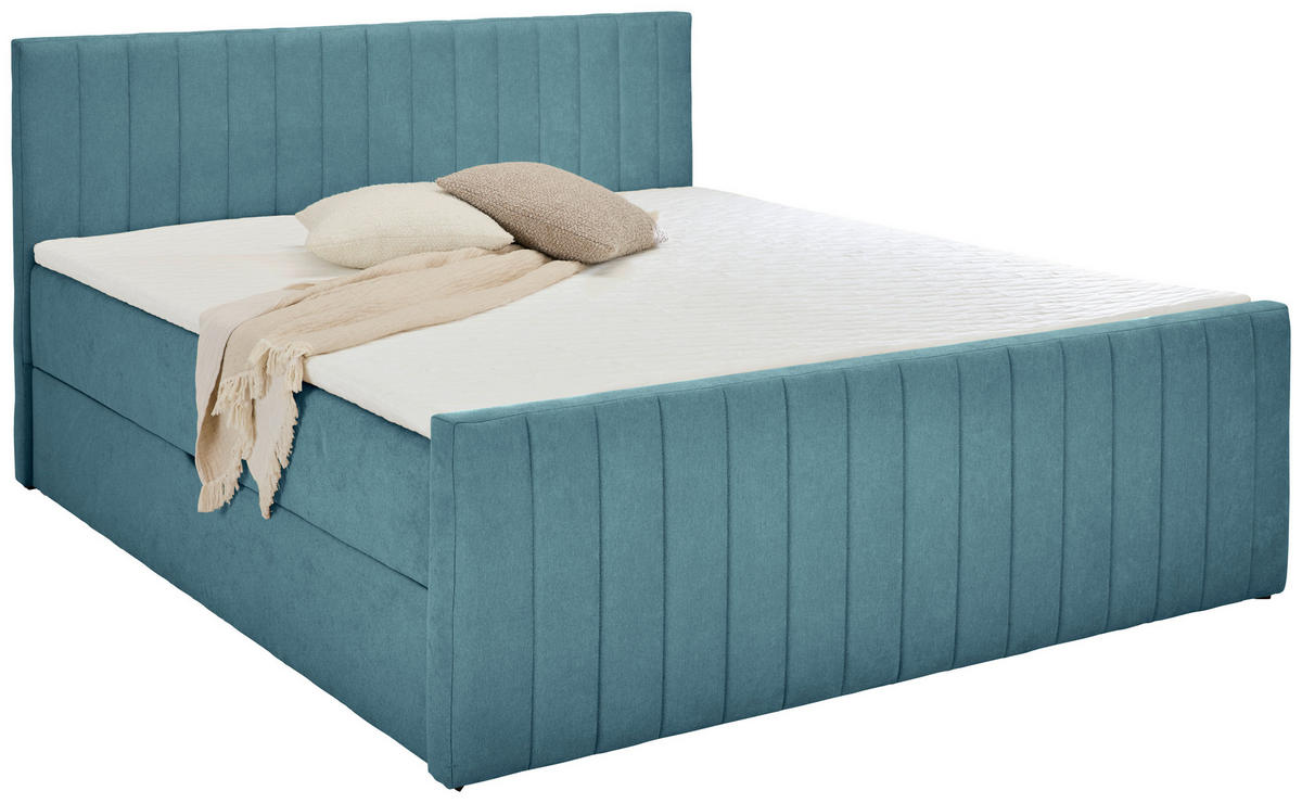 BOXBETT 180/200 cm  in Hellblau  - Schwarz/Hellblau, KONVENTIONELL, Kunststoff/Textil (180/200cm) - Boxxx