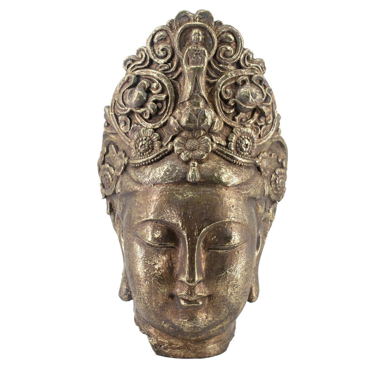 BUDDHAKOPF 40/65/34 cm  - Goldfarben, LIFESTYLE, Kunststoff (40/65/34cm) - Ambia Home