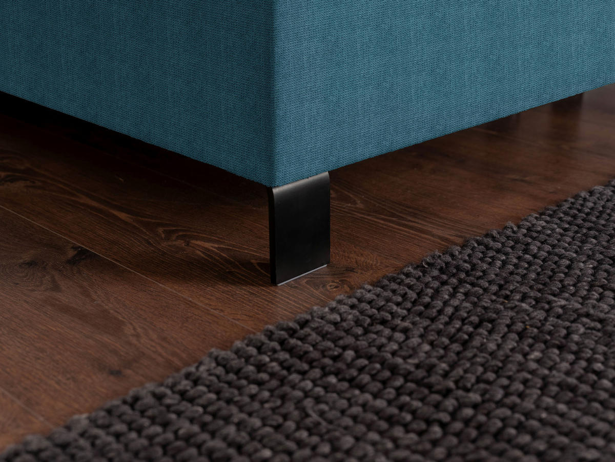 BOXSPRINGBETT 200/220 cm  in Blau  - Blau/Schwarz, Konventionell, Textil/Metall (200/220cm) - Esposa