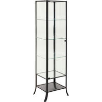 VITRINESchwarz, Transparent  - Transparent/Schwarz, Basics, Glas/Metall (45/180/40cm) - Xora