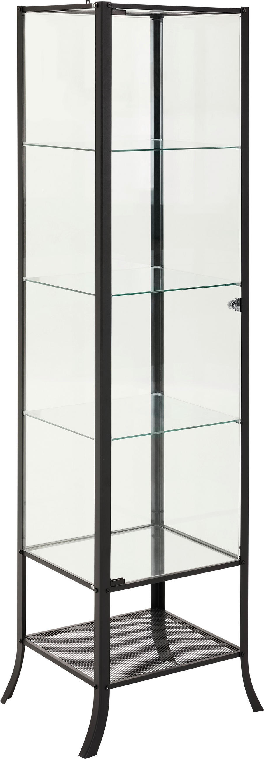 VITRINESchwarz, Transparent  - Transparent/Schwarz, Basics, Glas/Metall (45/180/40cm) - Xora
