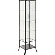 VITRINE  in Schwarz, Transparent  - Transparent/Schwarz, Basics, Glas/Metall (45/180/40cm) - Xora