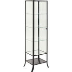 VITRINE  in Schwarz, Transparent  - Transparent/Schwarz, Basics, Glas/Metall (45/180/40cm) - Xora