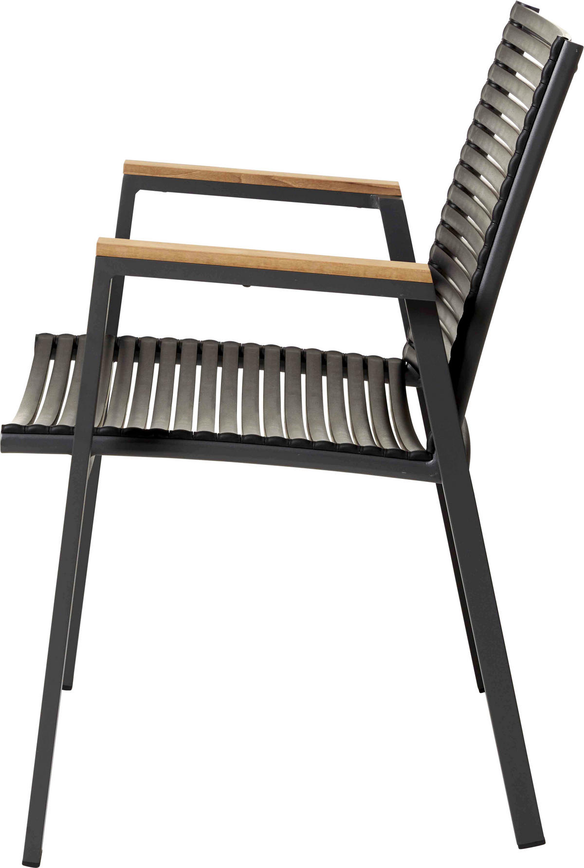 STAPELSTUHL Schwarz  - Anthrazit/Schwarz, KONVENTIONELL, Holz/Kunststoff (56,5/84/62cm) - Ambia Garden
