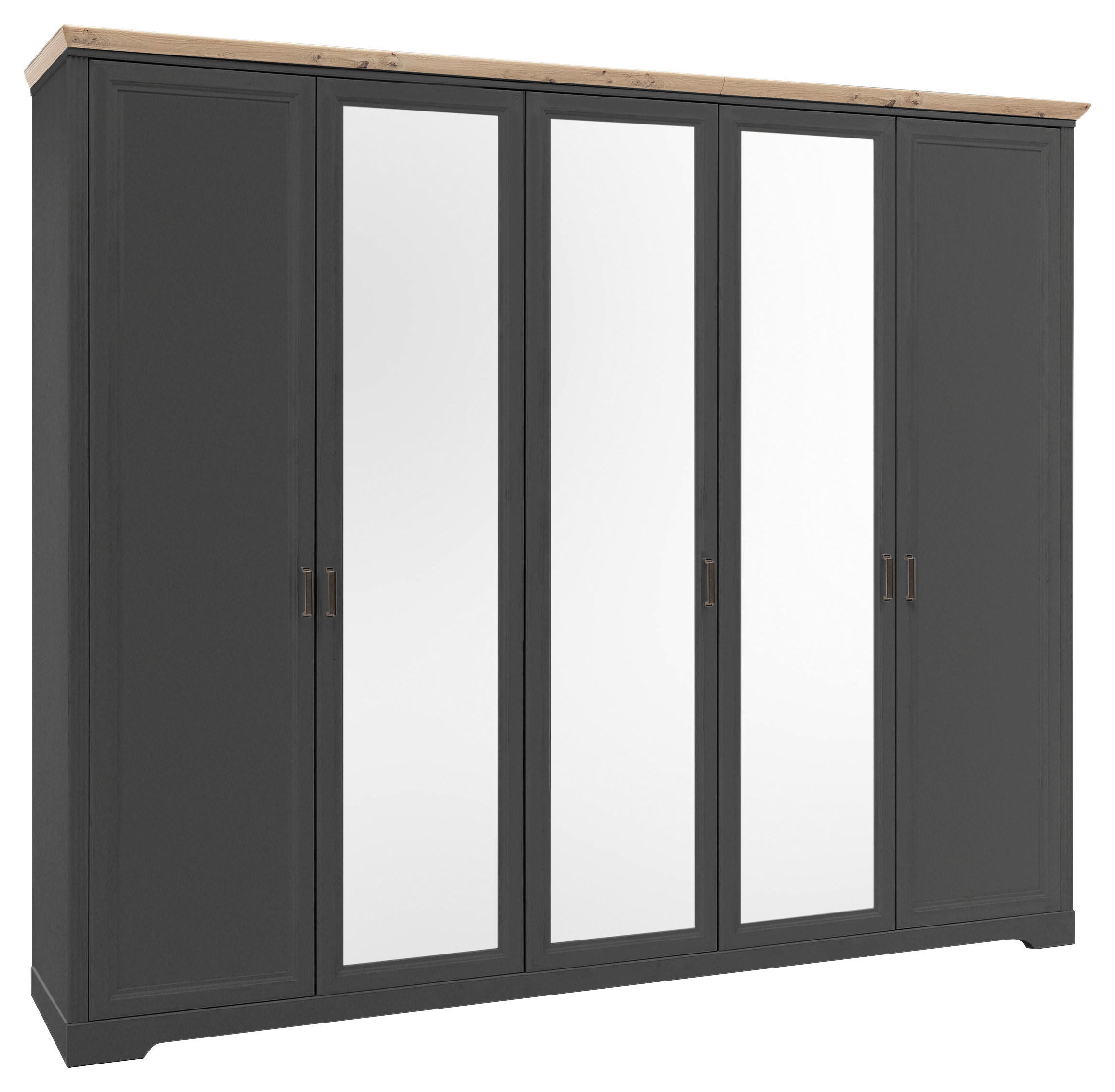 Drehtürenschrank Mit Spiegel 264 cm Jasmin II Graphitfarben