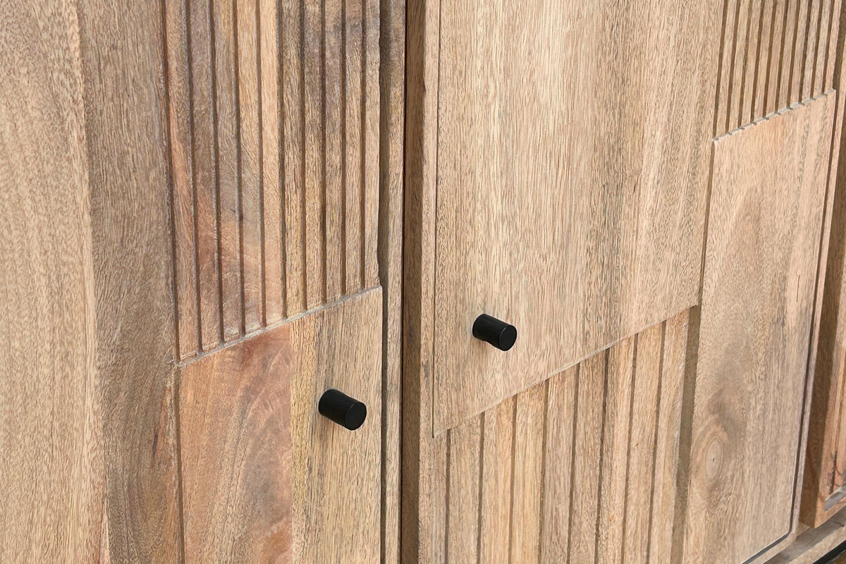 SIDEBOARD  130/80/40 cm  - Schwarz/Naturfarben, Design, Holz/Metall (130/80/40cm) - MID.YOU