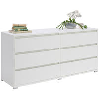 ŠIROKÁ KOMODA, bílá, 160/79/48 cm - bílá/barvy hliníku, Design, kompozitní dřevo/plast (160/79/48cm) - Carryhome