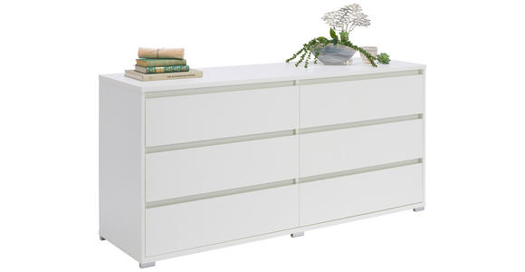 SIDEBOARD Weiß  - Alufarben/Weiß, Design, Holzwerkstoff/Kunststoff (160/79/48cm) - Carryhome