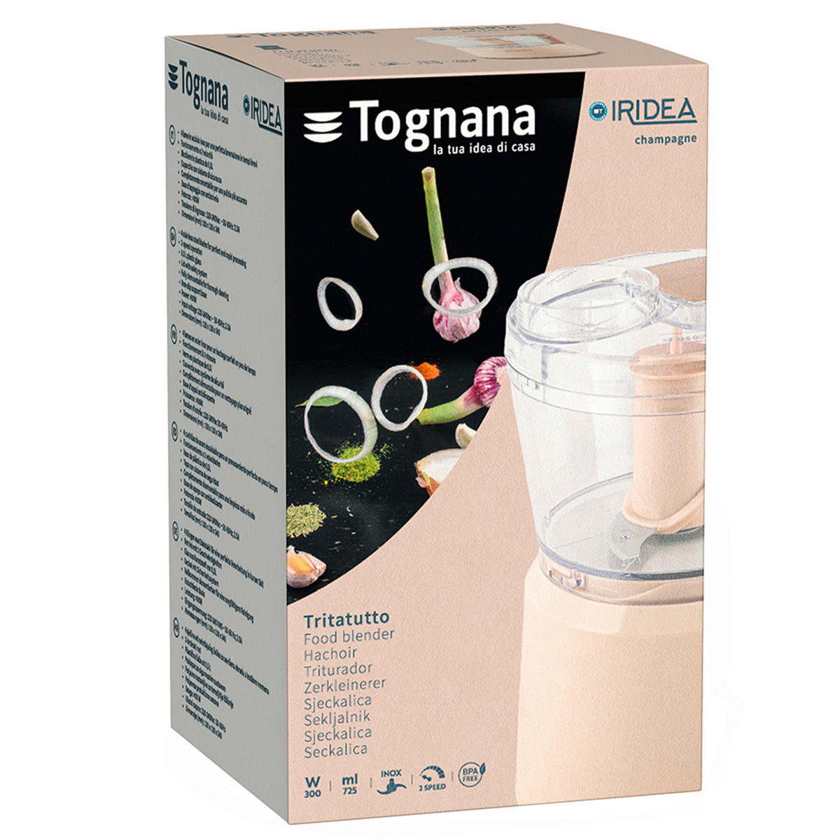 SJECKALICA UNIVERZALNA IRIDEA CHAMPAGNE  - prozirno/boje šampanjca, Basics, metal/plastika (15/13.5/24cm) - Tognana