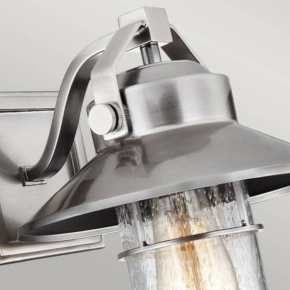 AUSSENWANDLEUCHTE - Edelstahlfarben, Konventionell, Glas/Kunststoff (22.9/27.3/27.1cm) - Elstead Lighting