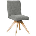 STUHL drehbar - Eichefarben/Grau, KONVENTIONELL, Holz/Textil (47/89/60cm) - Linea Natura