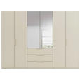 DREHTÜRENSCHRANK 301/235/61 cm,  in Champagner, 6-türig  - Champagner, Basics, Glas/Holzwerkstoff (301/235/61cm) - Novel
