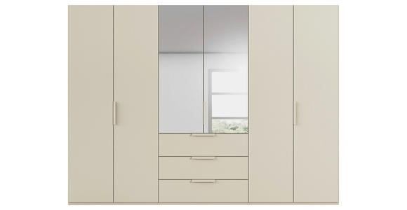 DREHTÜRENSCHRANK 301/235/61 cm,  in Champagner, 6-türig  - Champagner, Basics, Glas/Holzwerkstoff (301/235/61cm) - Novel