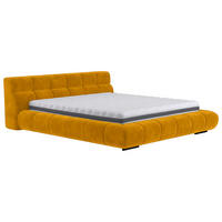 POLSTERBETT 200/200 cm,  in Currygelb,  - Currygelb/Schwarz, Design, Textil/Metall (200/200cm) - Belluti