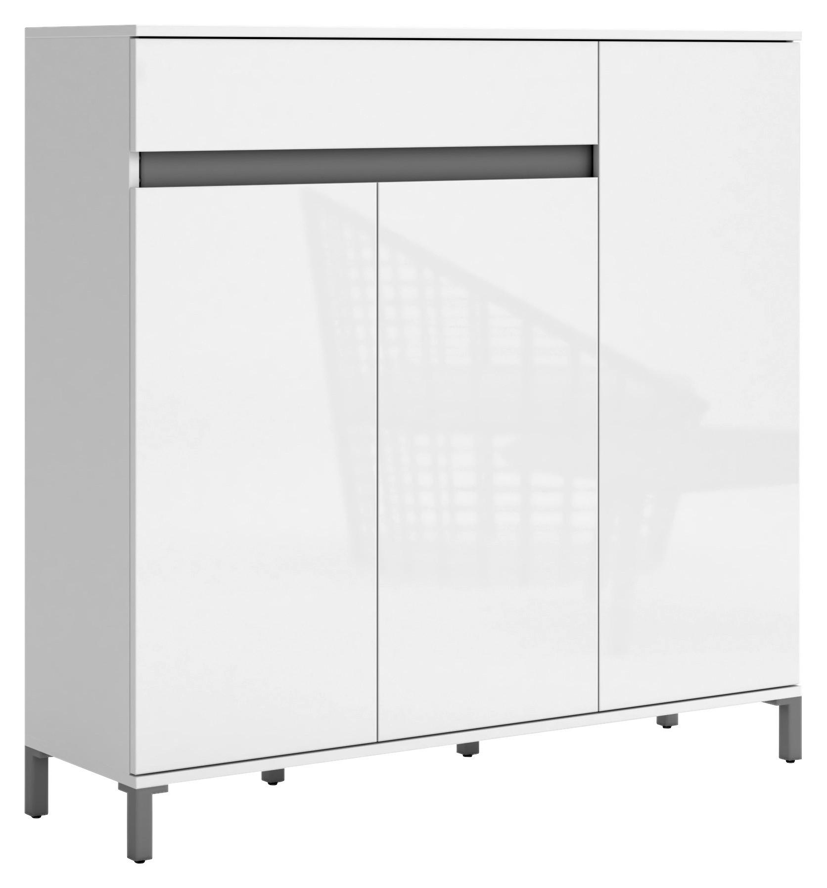 SCHUHSCHRANK  in 120/115/34 cm  - Anthrazit/Weiß, Design, Holzwerkstoff/Kunststoff (120/115/34cm) - Xora