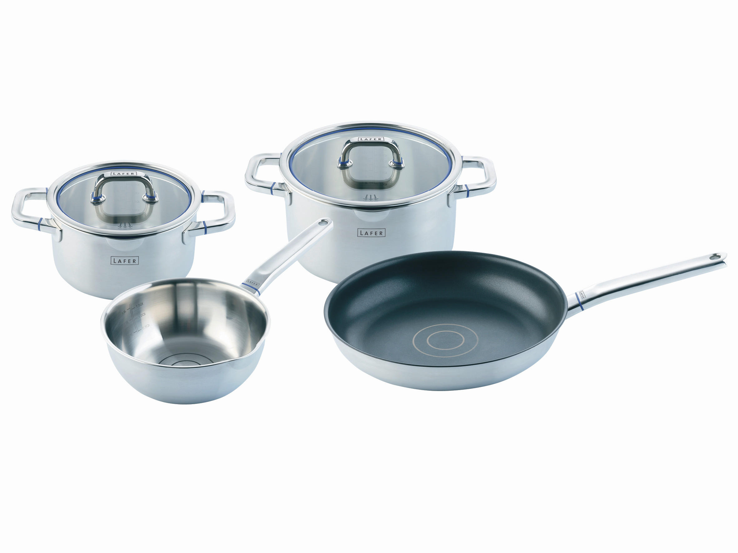 KOCHTOPFSET Lafer 4-teilig  - Transparent/Silberfarben, Basics, Glas/Metall (32/22/57cm) - Johann Lafer