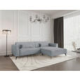 ECKSOFA  in Chenille Grau Rückenkissen  300/190 cm  - Hellbraun/Schwarz, MODERN, Textil/Metall (300/190cm) - Carryhome
