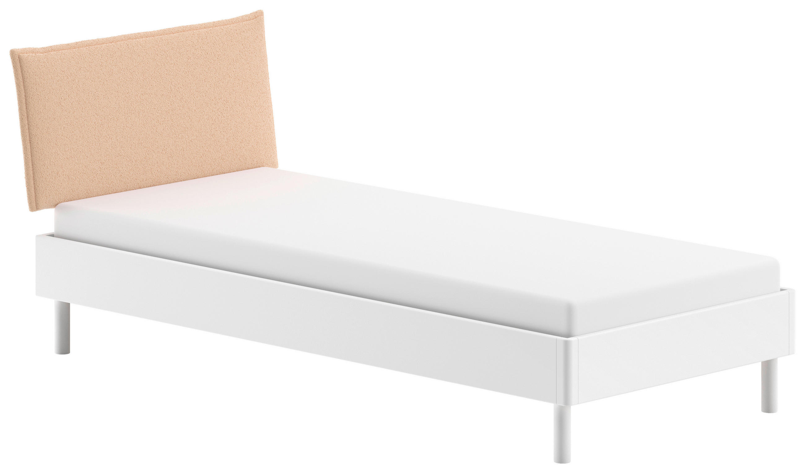 BETT 90/200 cm  in Weiß  - Beige/Weiß, MODERN, Holz/Textil (90/200cm) - MID.YOU