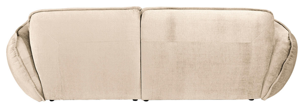 ECKSOFA in Chenille Creme  - Creme/Schwarz, Modern, Kunststoff/Textil (184/269cm) - Trendmanufaktur