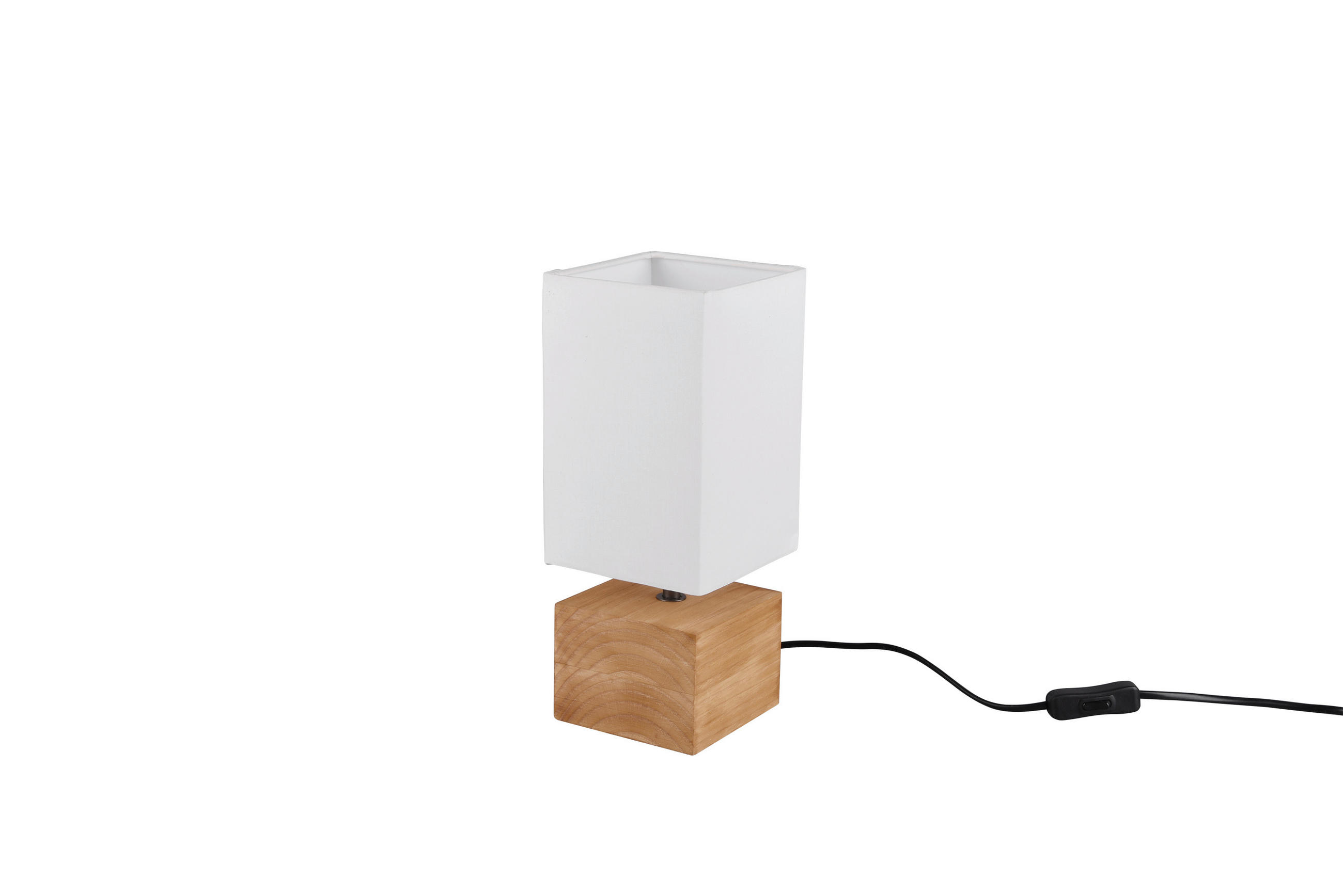 STONA LAMPA Woody  - bela, Prirodno, drvo/tekstil (12/12/30cm)