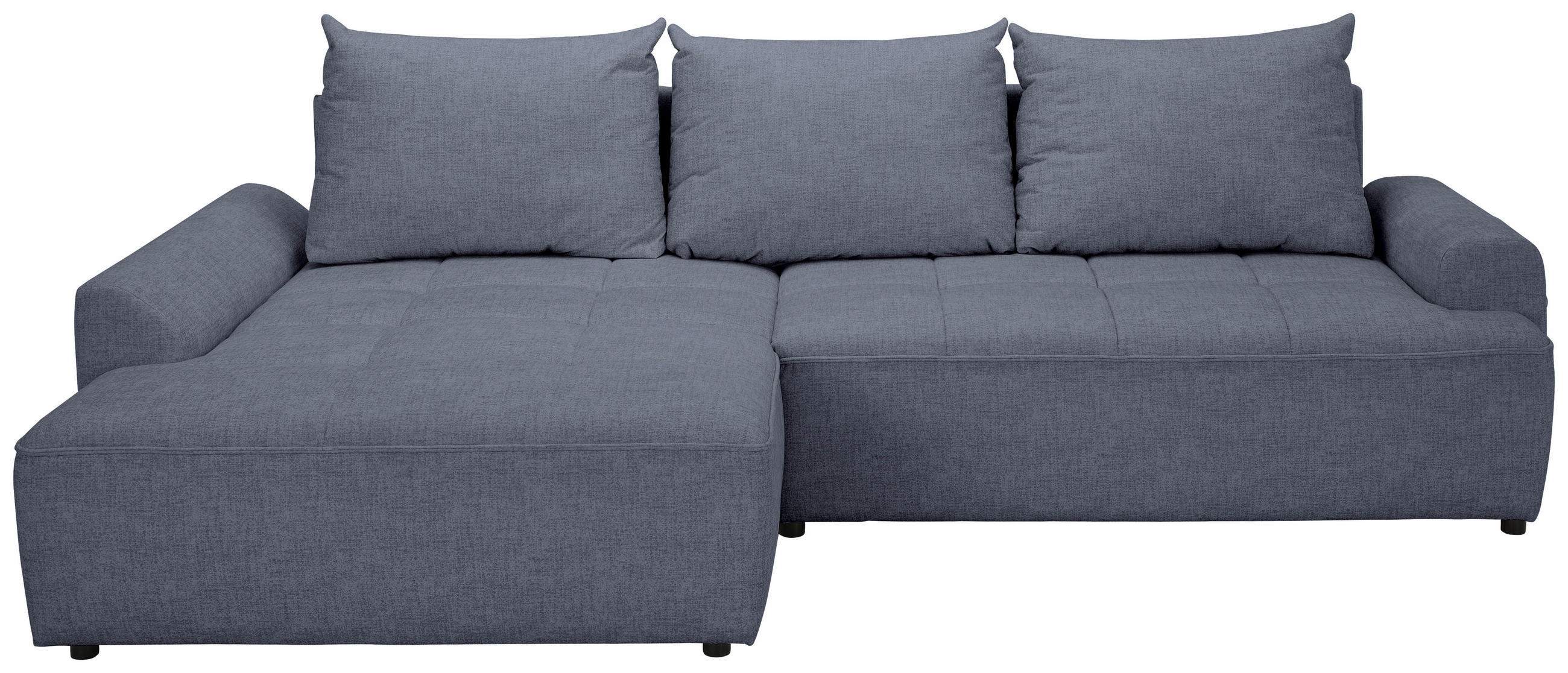 ECKSOFA Blau Mikrofaser  - Blau/Schwarz, KONVENTIONELL, Kunststoff/Textil (169/295cm) - Carryhome