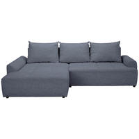 ECKSOFA in Mikrofaser Blau  - Blau/Schwarz, KONVENTIONELL, Kunststoff/Textil (169/295cm) - Carryhome