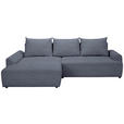 ECKSOFA in Mikrofaser Blau  - Blau/Schwarz, KONVENTIONELL, Kunststoff/Textil (169/295cm) - Carryhome