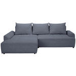 ECKSOFA in Mikrofaser Blau  - Blau/Schwarz, KONVENTIONELL, Kunststoff/Textil (169/295cm) - Carryhome