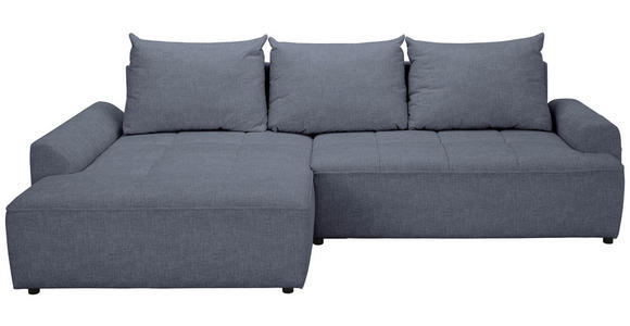 ECKSOFA in Mikrofaser Blau  - Blau/Schwarz, KONVENTIONELL, Kunststoff/Textil (169/295cm) - Carryhome