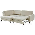 ECKSOFA Beige Chenille  - Beige/Schwarz, Design, Textil/Metall (182/239cm) - Valnatura