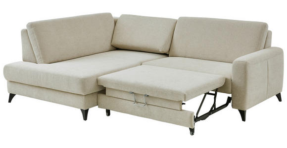 ECKSOFA Beige Chenille  - Beige/Schwarz, Design, Textil/Metall (182/239cm) - Valnatura