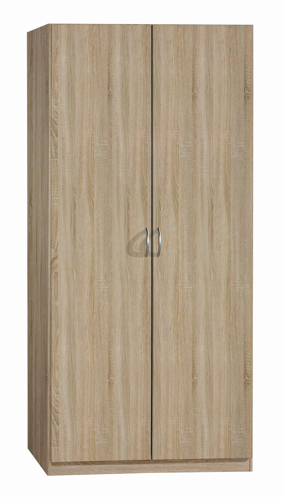 DREHTÜRENSCHRANK 91/197/54 cm 2-türig  - Silberfarben/Sonoma Eiche, Basics, Holzwerkstoff/Kunststoff (91/197/54cm) - Boxxx
