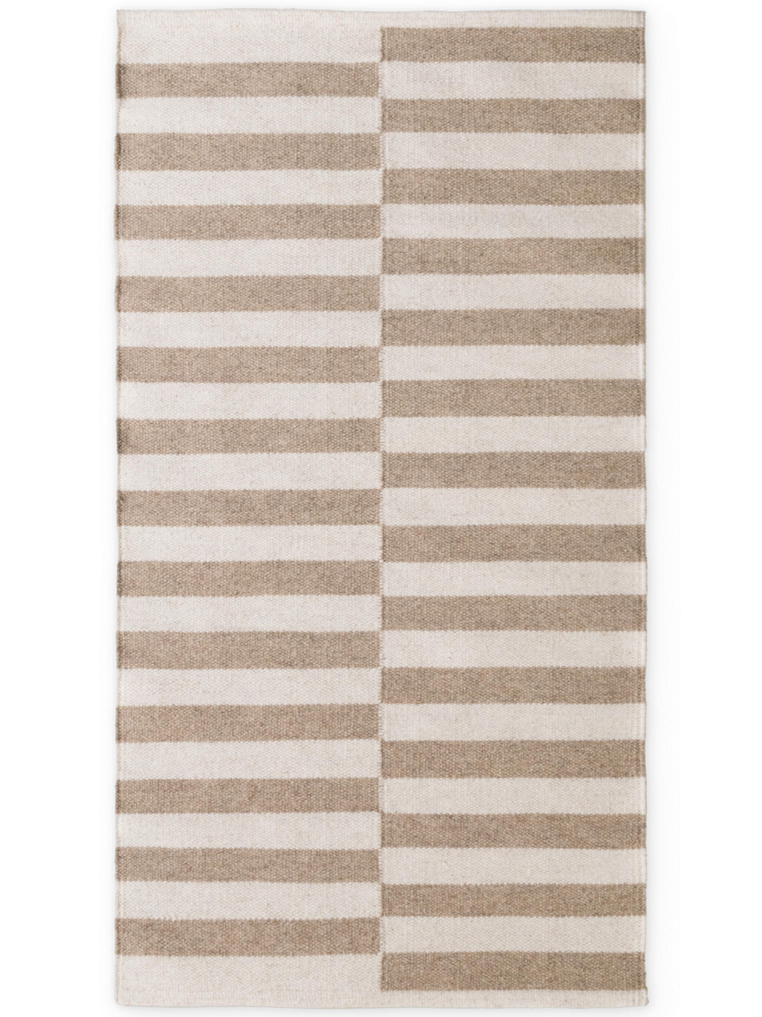 HANDWEBTEPPICH  Wohnzimmer 80/150 cm Vika Weiß, Beige rechteckig  - Beige/Weiß, Basics, Textil (80/150cm) - Hanse Home